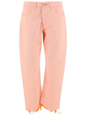 Jil Sander Frayed-Hem Wide-Leg Pants