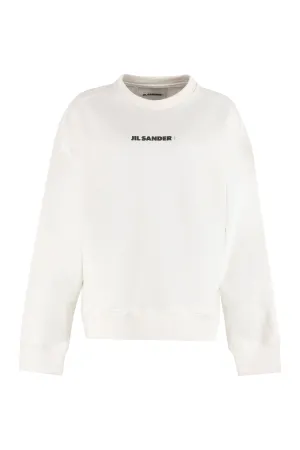 Jil Sander Logo Print Round Neck Top