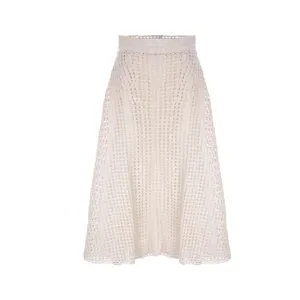 Jil Sander Macram High-Waist Midi Skirt