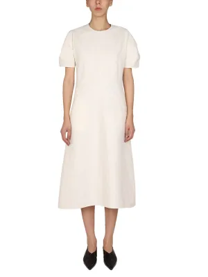 Jil Sander Puff-Sleeved Crewneck Midi Dress