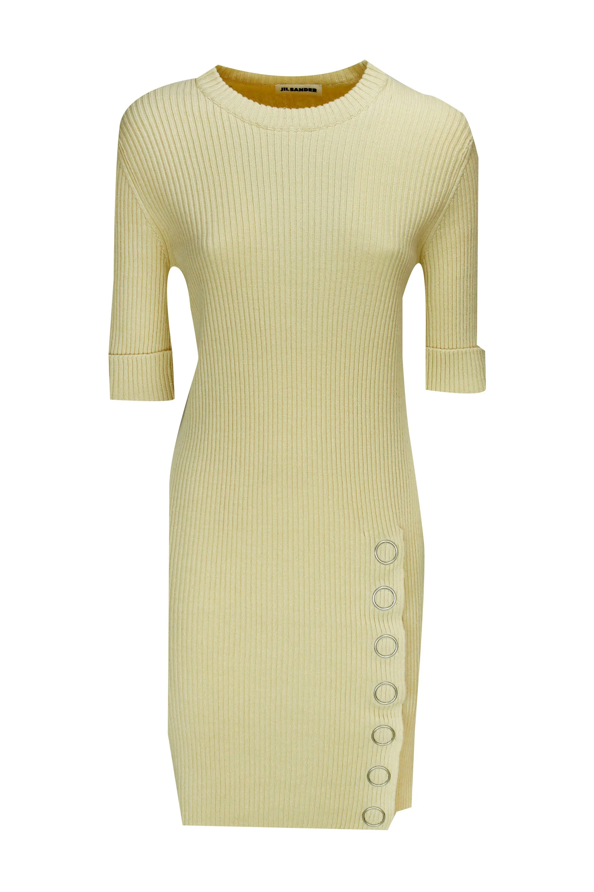 Jil Sander Ribbed-Knit Side Button Detail Dress
