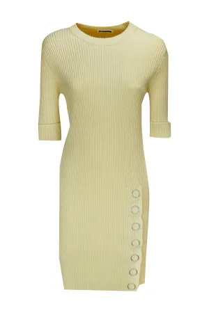 Jil Sander Ribbed-Knit Side Button Detail Dress
