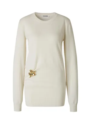 Jil Sander Round Neck Long Sleeved Sweater