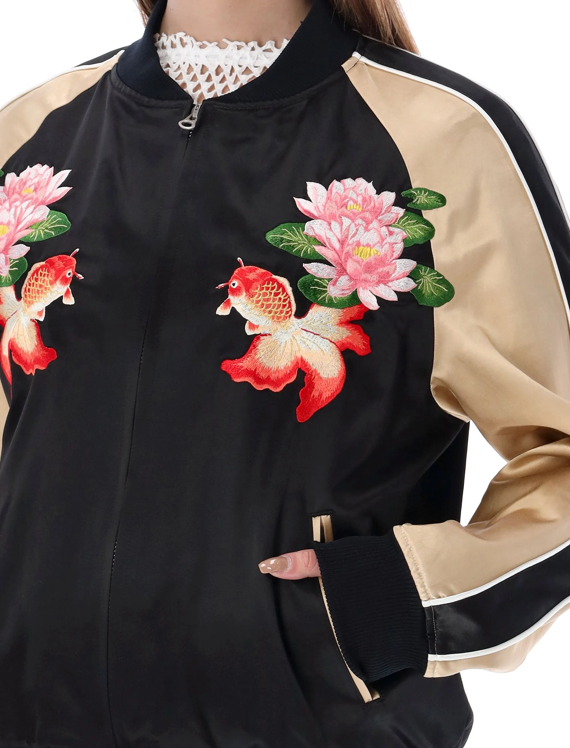 Junya Watanabe Floral Embroidered Bomber Jacket