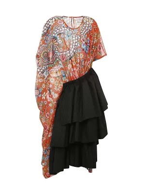 Junya Watanabe Ruffle-Detailed Short-Sleeved Midi Dress