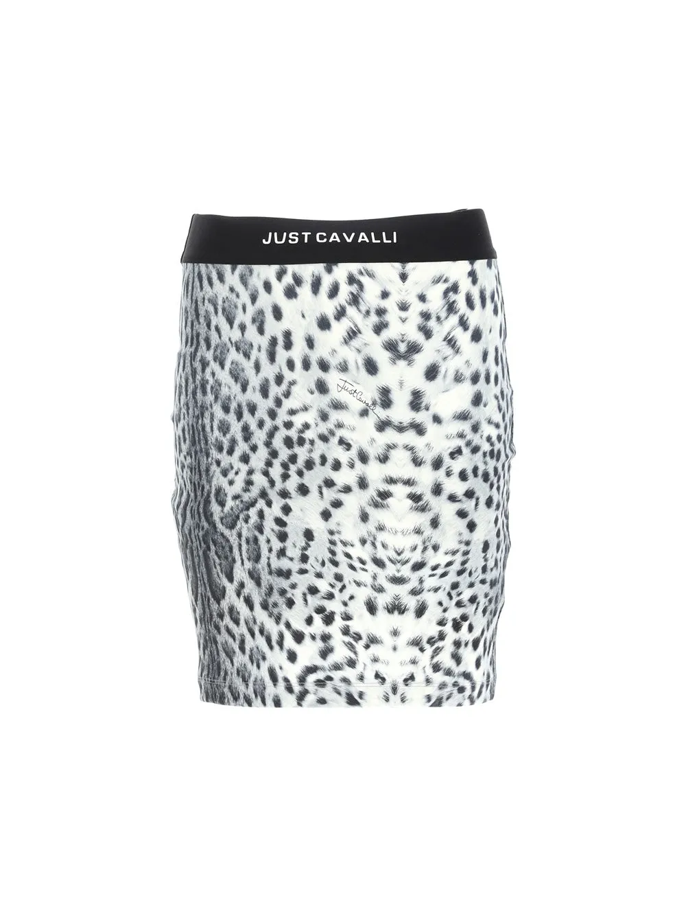 Just Cavalli Animal Print Logo Waistband Skirt