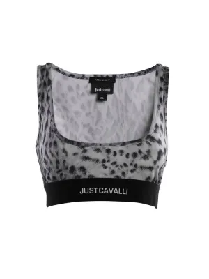 Just Cavalli Animal Printed Cropped Top