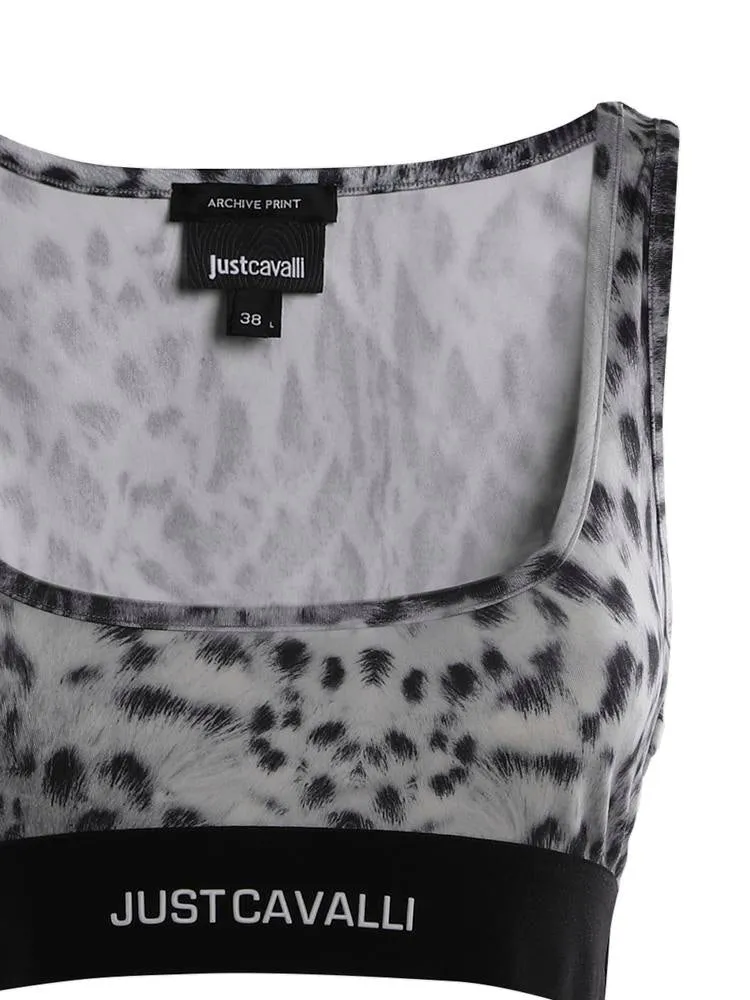 Just Cavalli Animal Printed Cropped Top