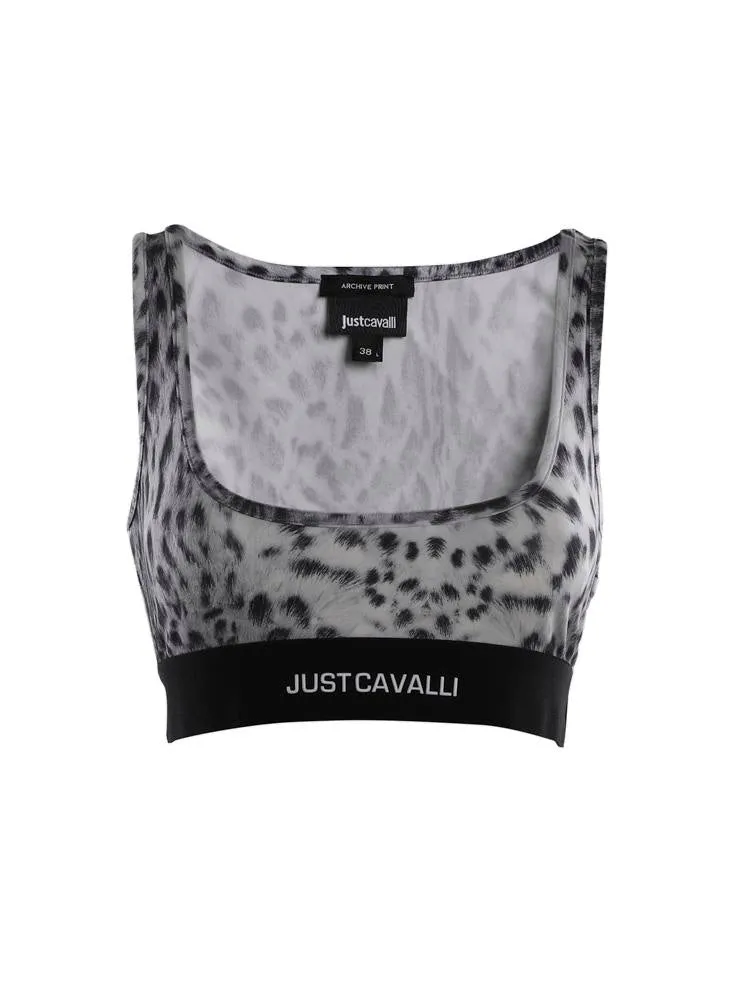 Just Cavalli Animal Printed Cropped Top