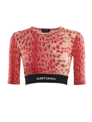 Just Cavalli Animal Printed Cropped Top