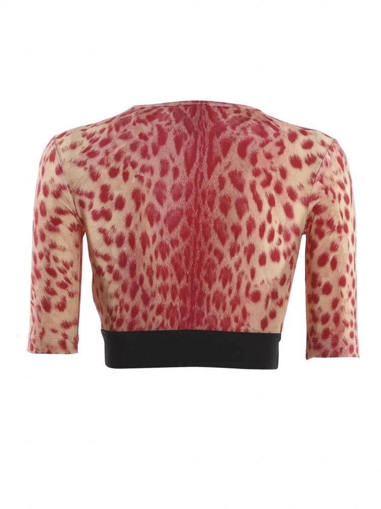 Just Cavalli Animal Printed Cropped Top