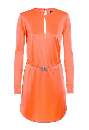 Just Cavalli Belted Keyhole Neck Mini Dress