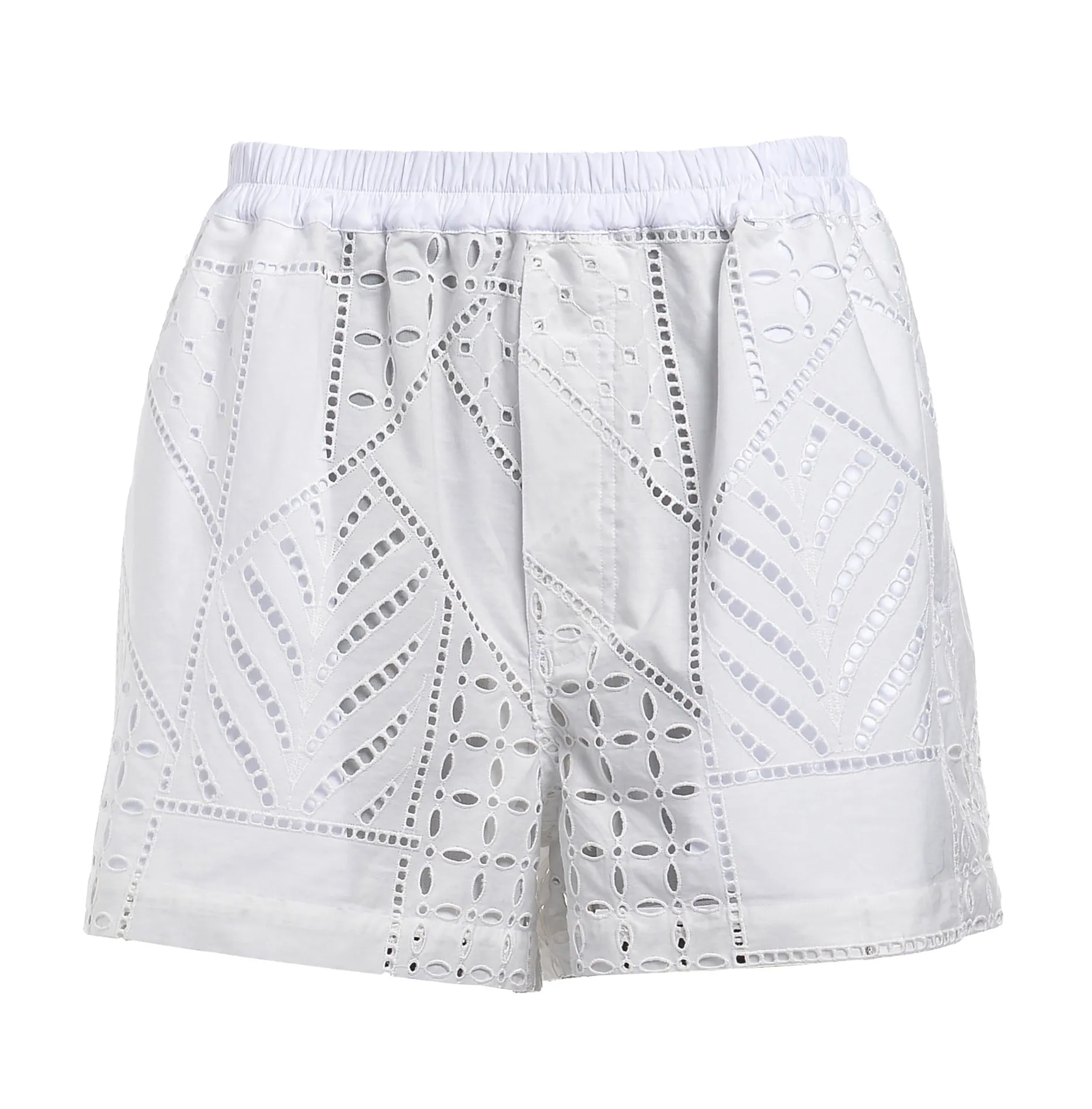 Just Cavalli Broderie Anglaise Elastic Waist Shorts