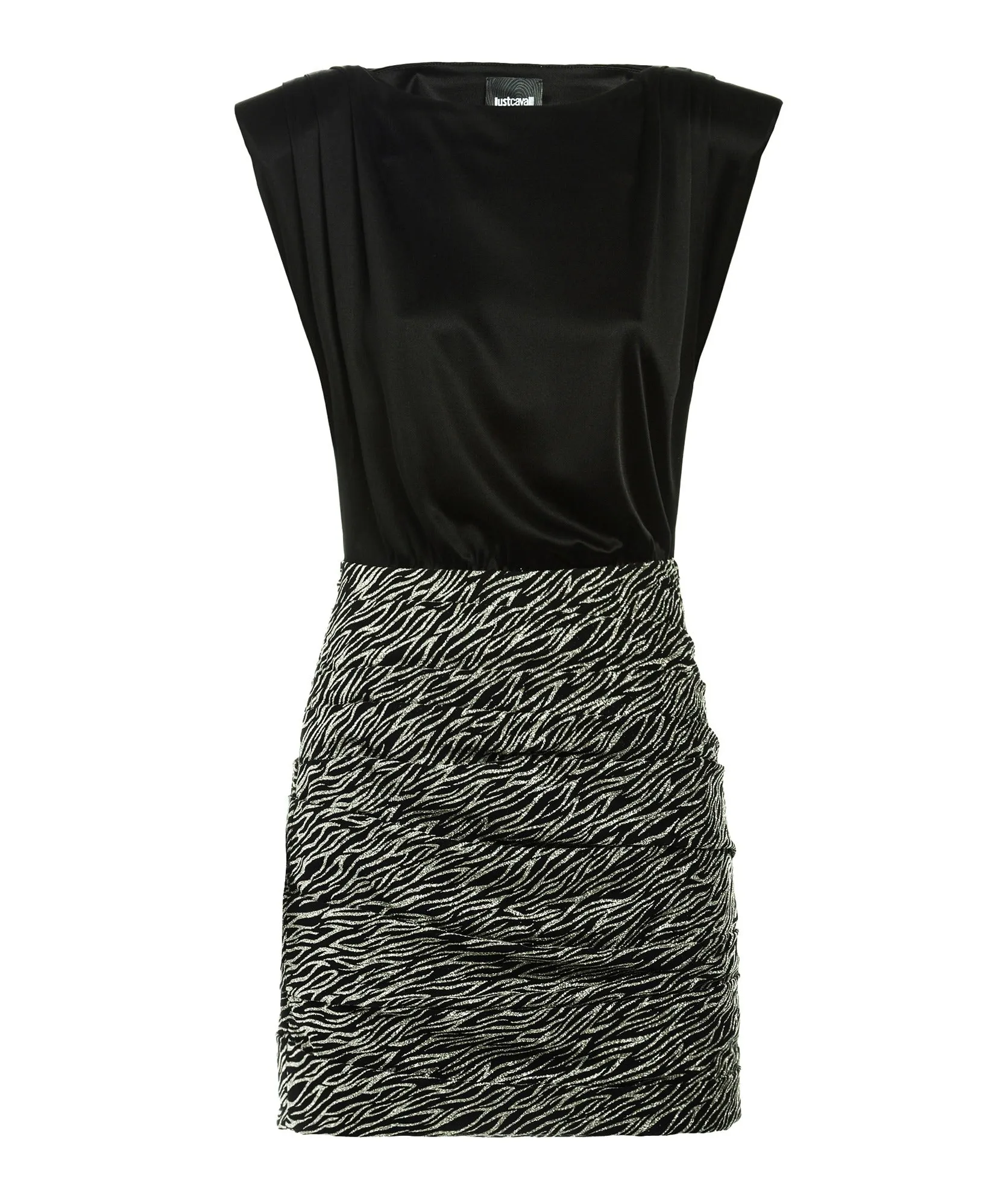 Just Cavalli Glitter Detailed Boat Neck Dress