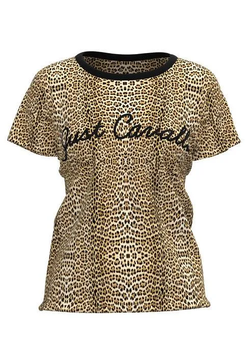 Just Cavalli Logo Print Crewneck T-Shirt