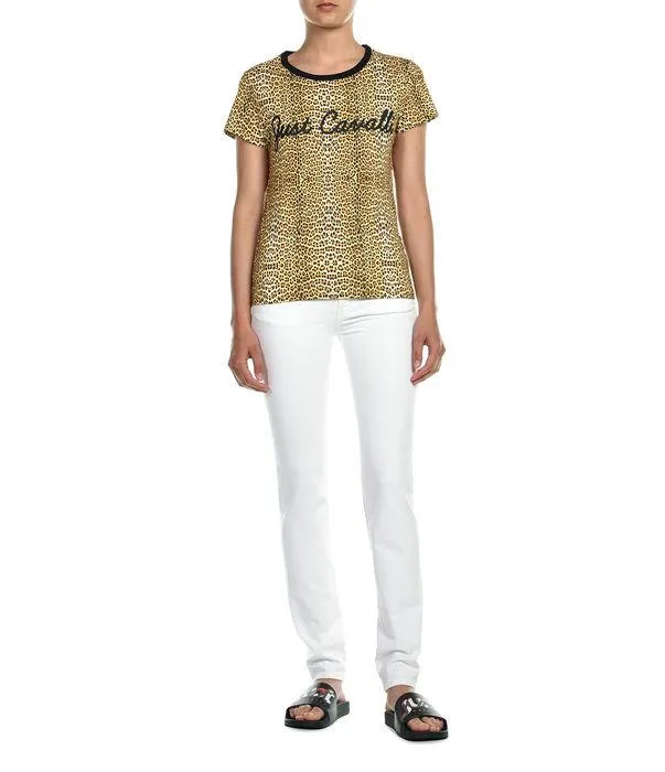 Just Cavalli Logo Print Crewneck T-Shirt