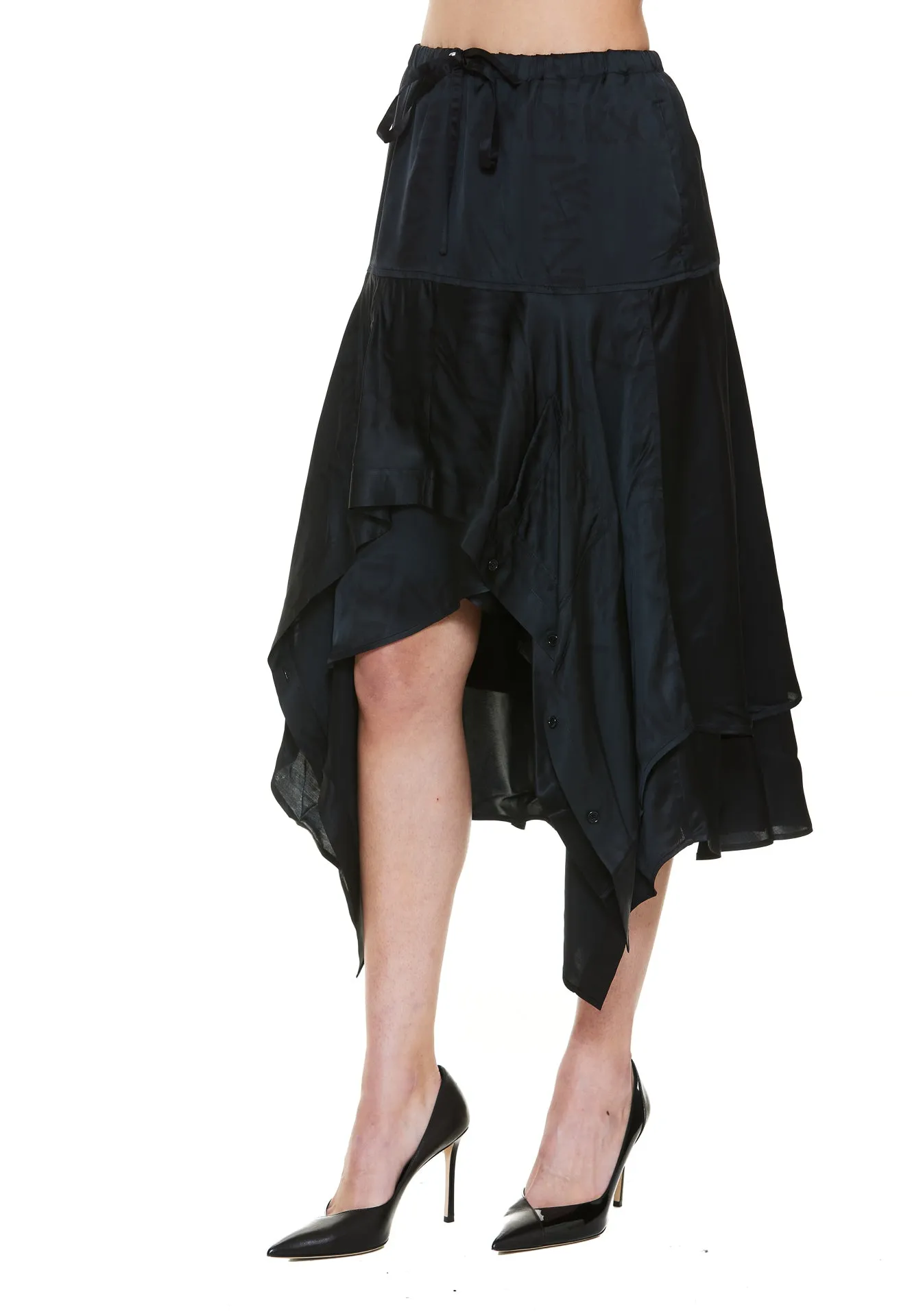 JW Anderson Layered Drawstring Midi Skirt