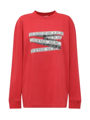 JW Anderson Oscar Wilde Capsule Tape Print Long Sleeve T-Shirt
