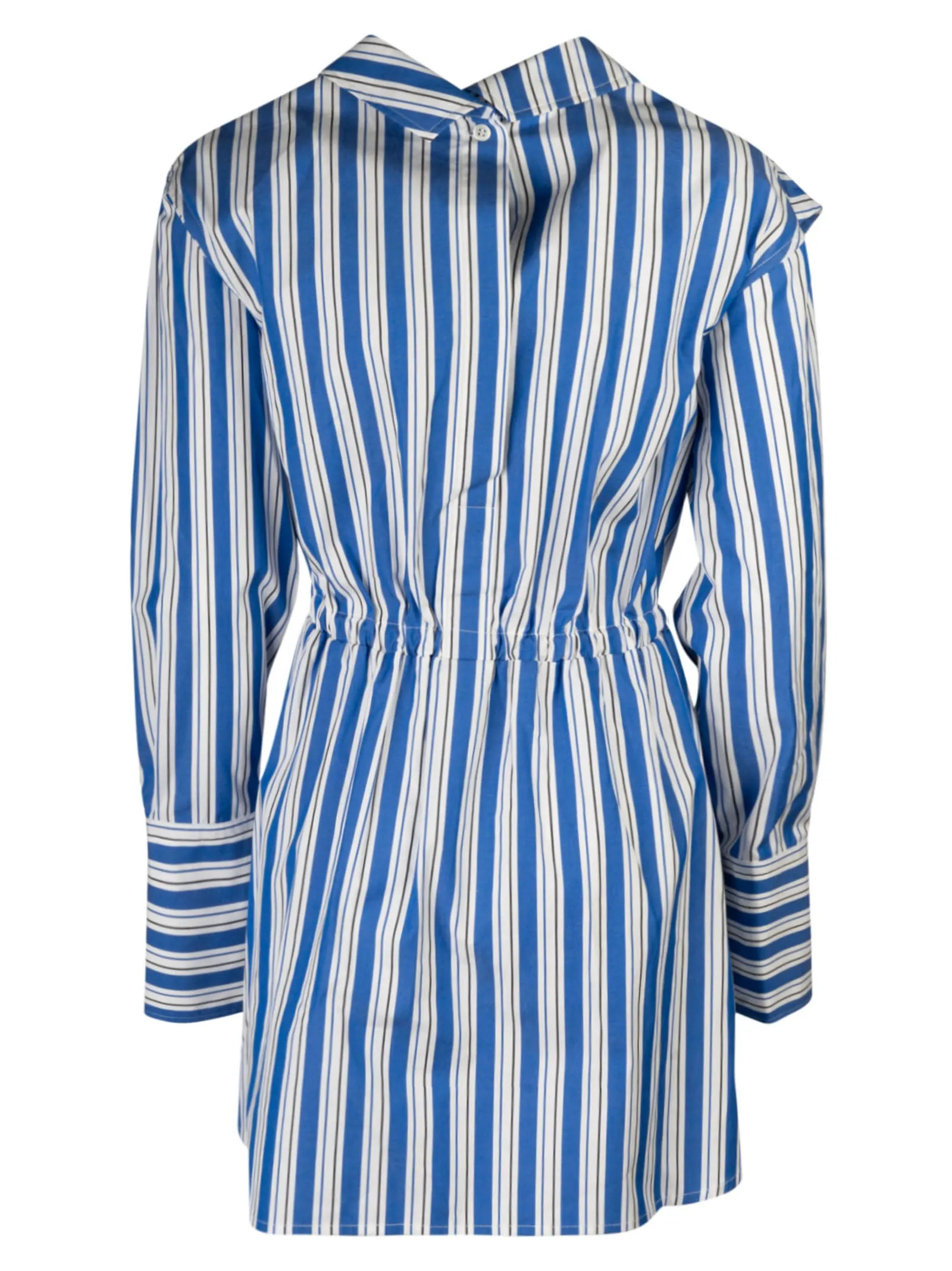 JW Anderson Striped Cut-Out Detailed Midi Shirt Dress