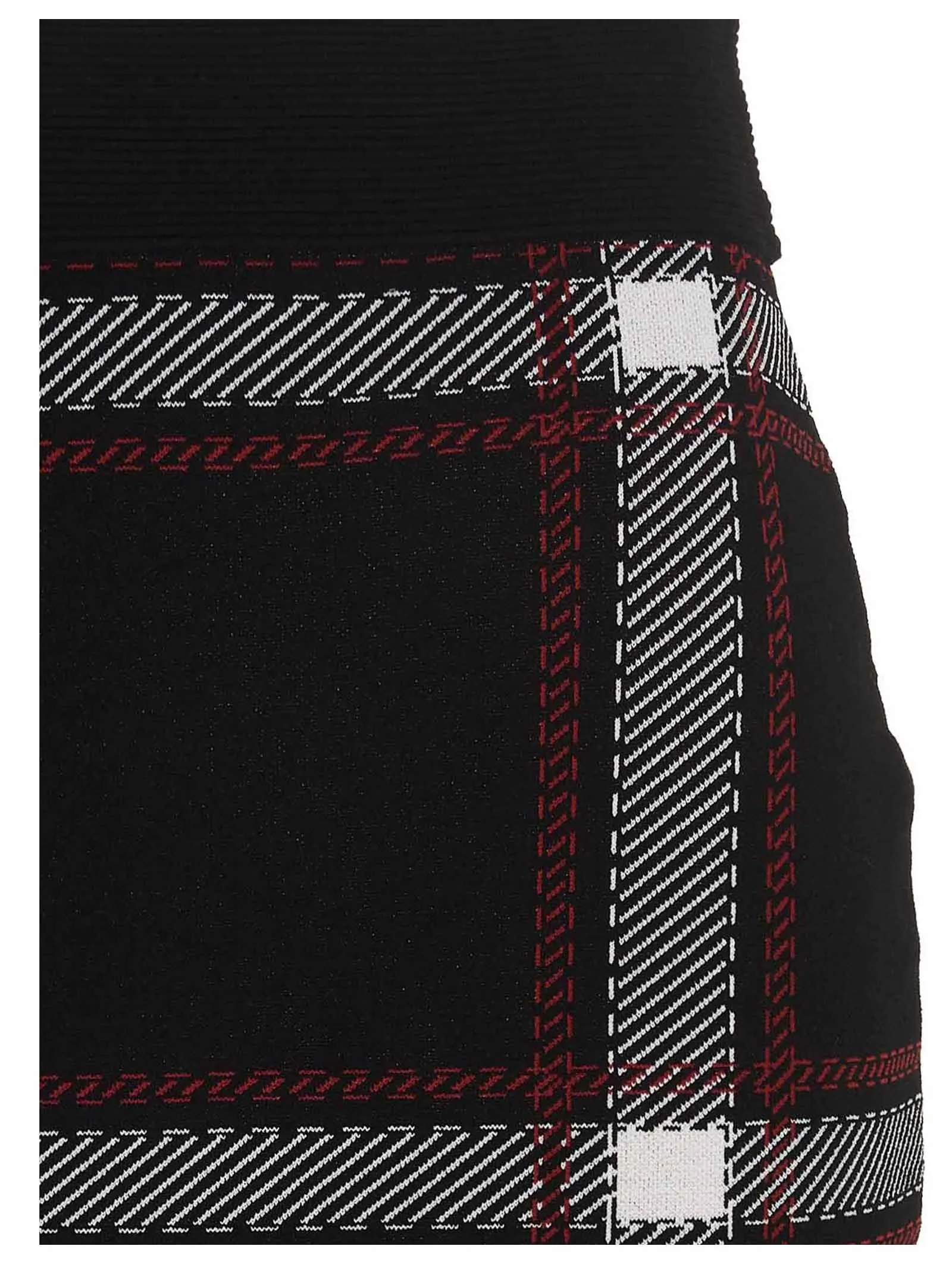 Karl Lagerfeld Karl Check Knitted Pencil Mini Skirt