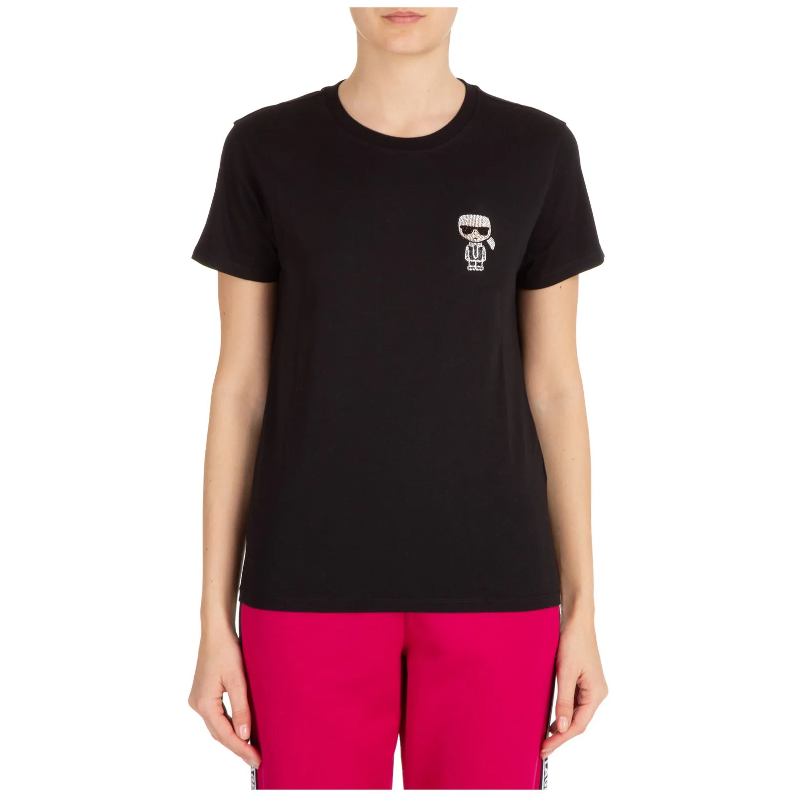 Karl Lagerfeld K/Ikonik Rhinestones Patch T-Shirt