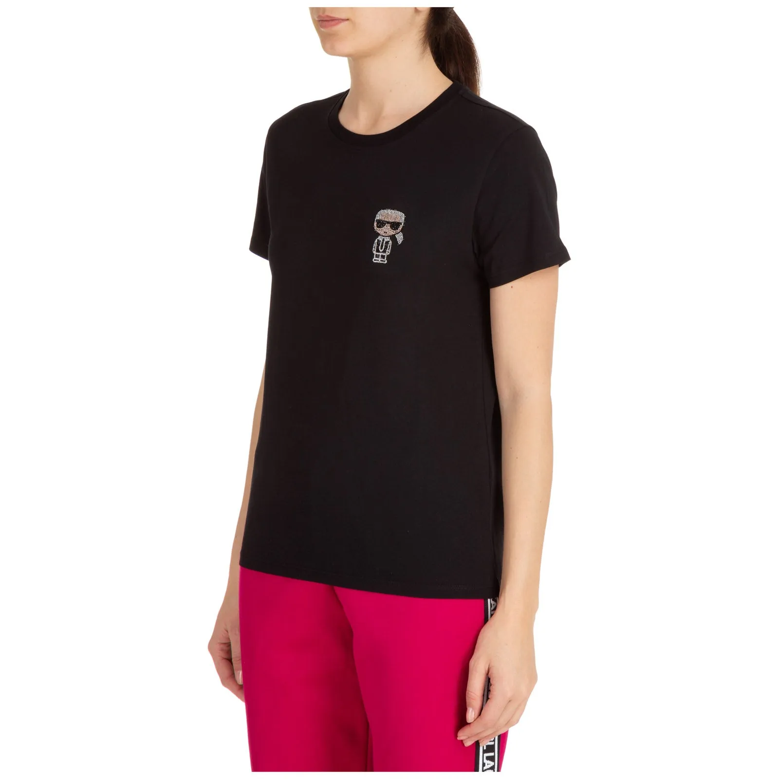Karl Lagerfeld K/Ikonik Rhinestones Patch T-Shirt