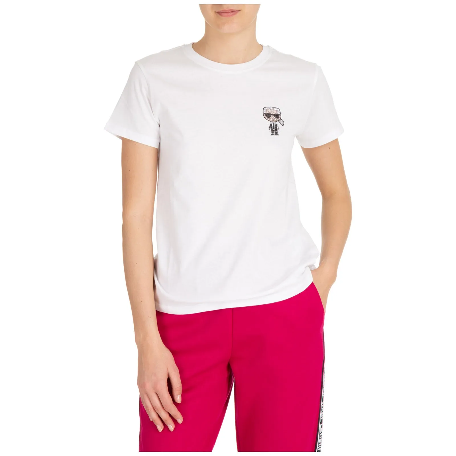 Karl Lagerfeld K/Ikonik Rhinestones Patch T-Shirt