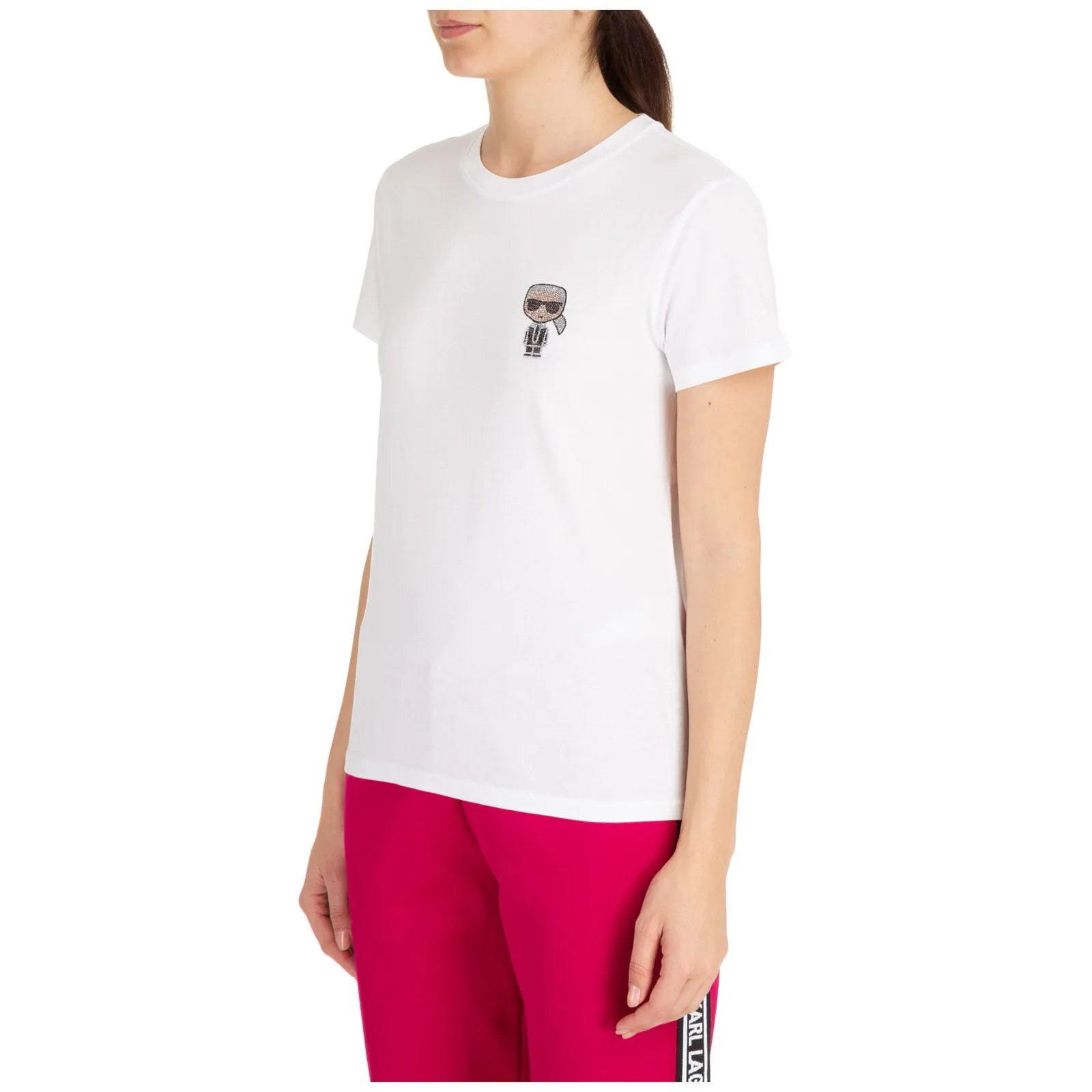 Karl Lagerfeld K/Ikonik Rhinestones Patch T-Shirt