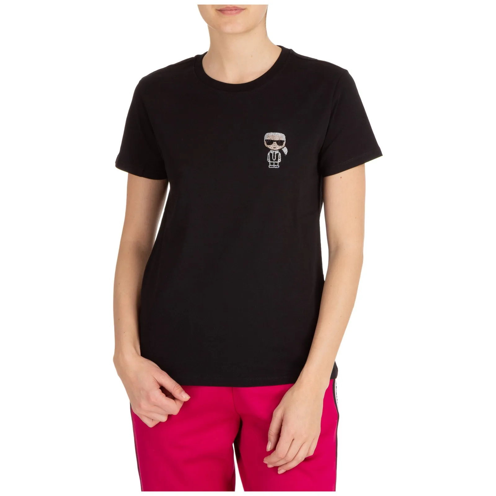 Karl Lagerfeld K/Ikonik Rhinestones Patch T-Shirt