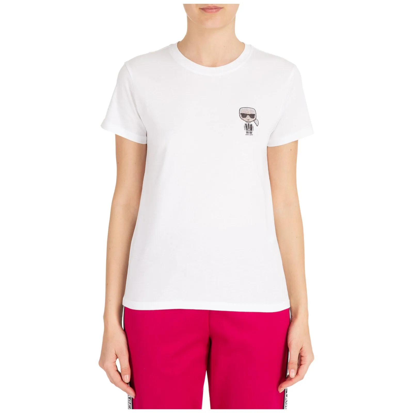 Karl Lagerfeld K/Ikonik Rhinestones Patch T-Shirt