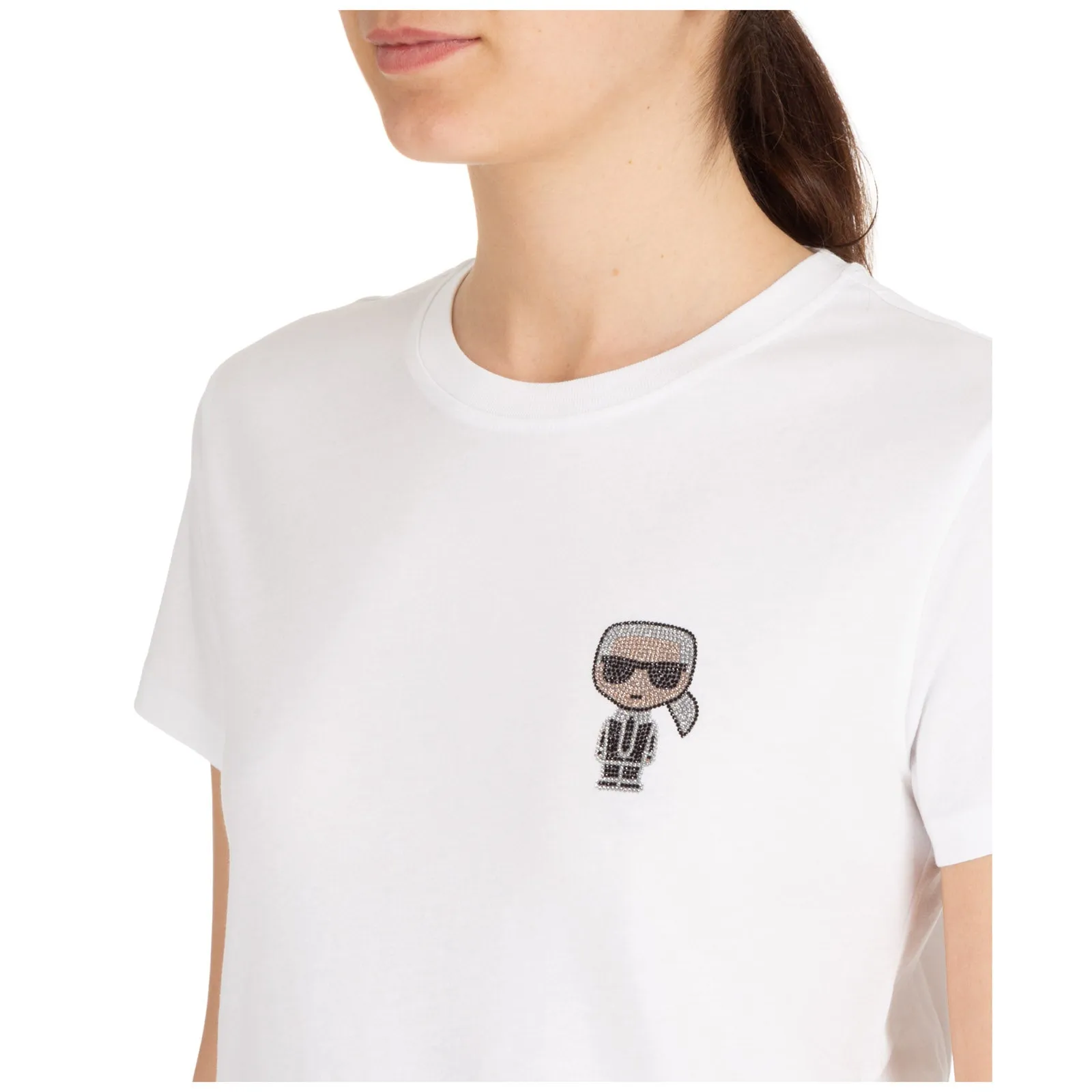 Karl Lagerfeld K/Ikonik Rhinestones Patch T-Shirt