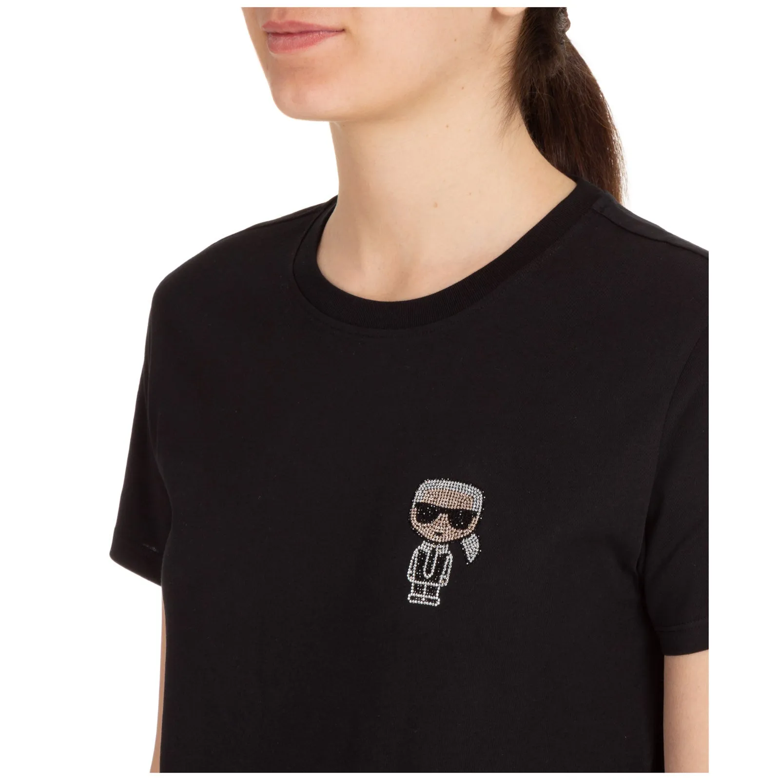 Karl Lagerfeld K/Ikonik Rhinestones Patch T-Shirt