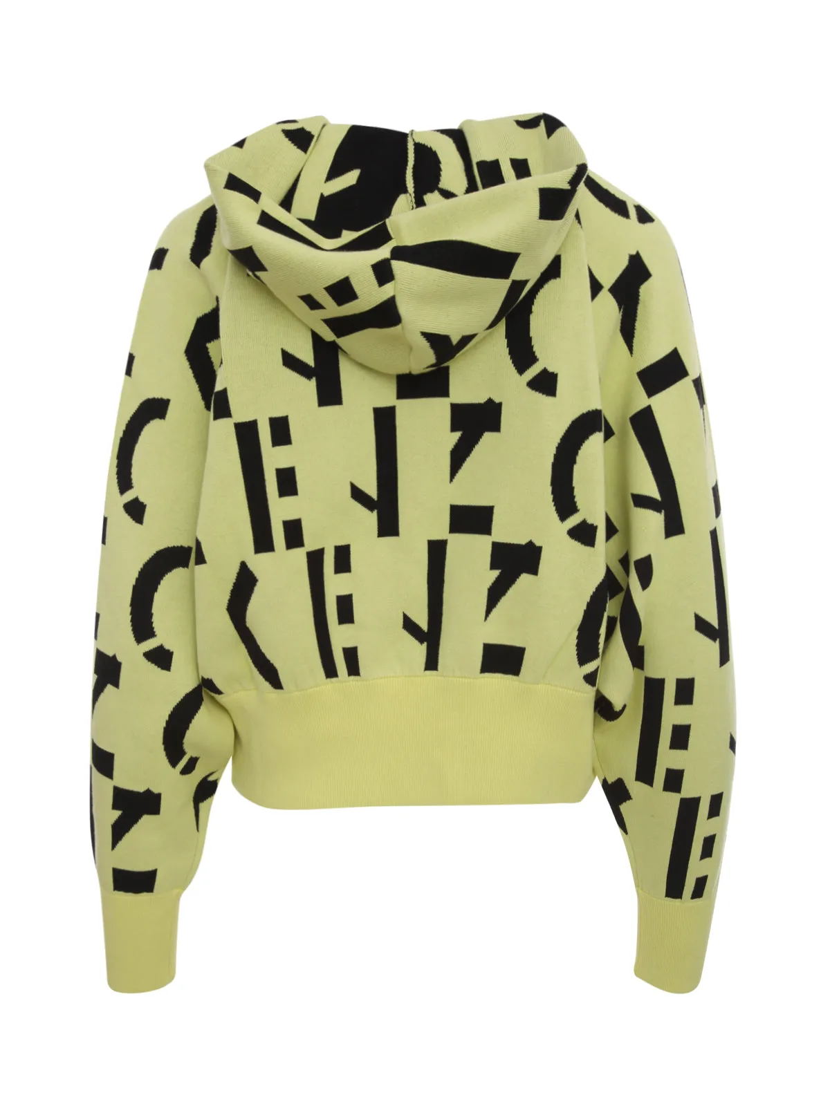 Kenzo Allover Logo Intasia Drawstring Knitted Hoodie