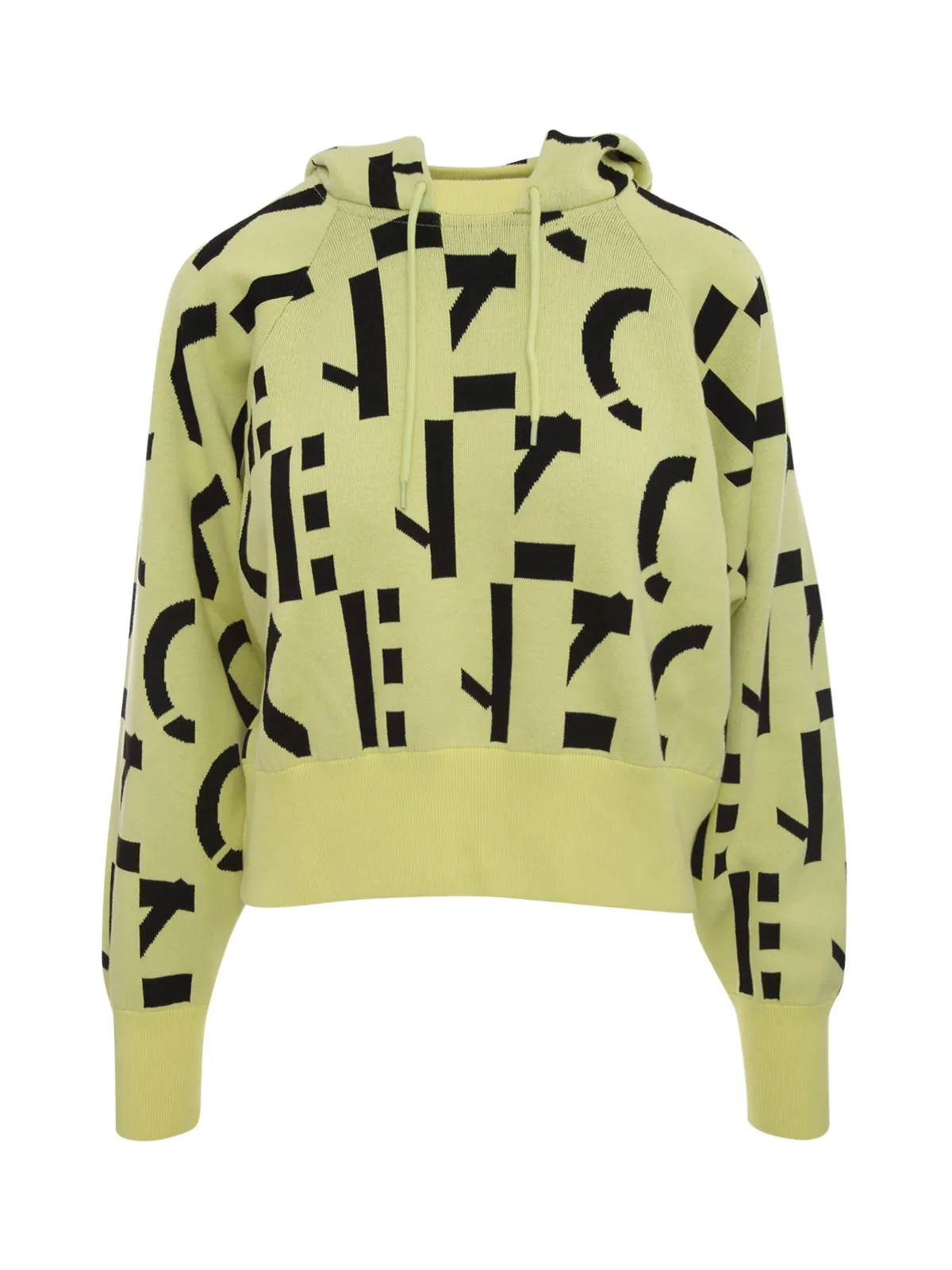 Kenzo Allover Logo Intasia Drawstring Knitted Hoodie
