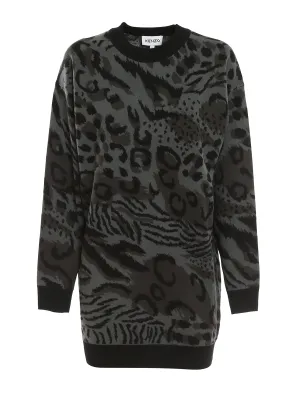 Kenzo Animal Print Jumper Dress