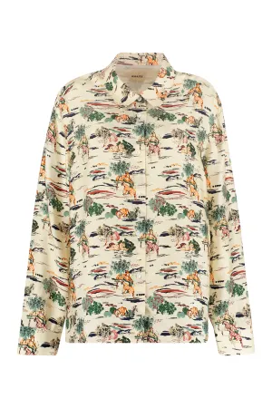 Khaite Allover Graphic Printed Button-Up Shirt