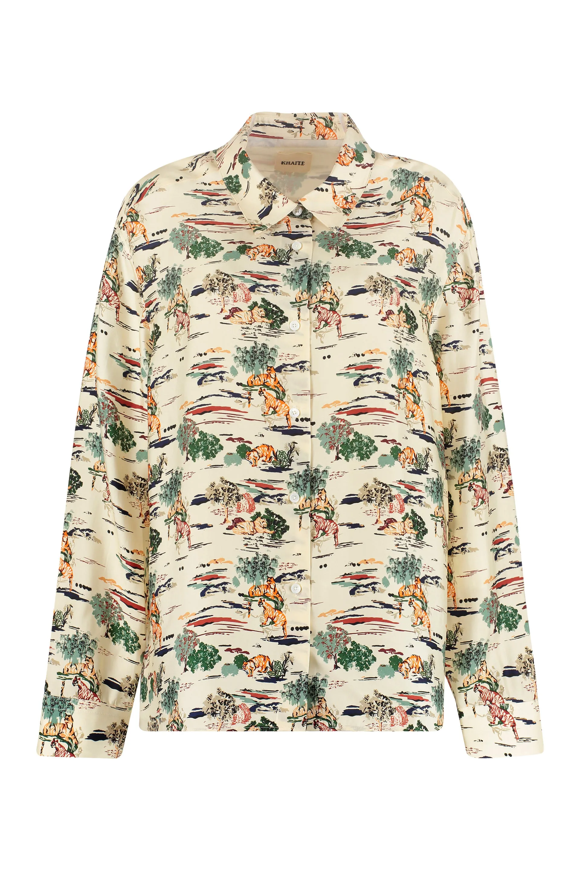 Khaite Allover Graphic Printed Button-Up Shirt