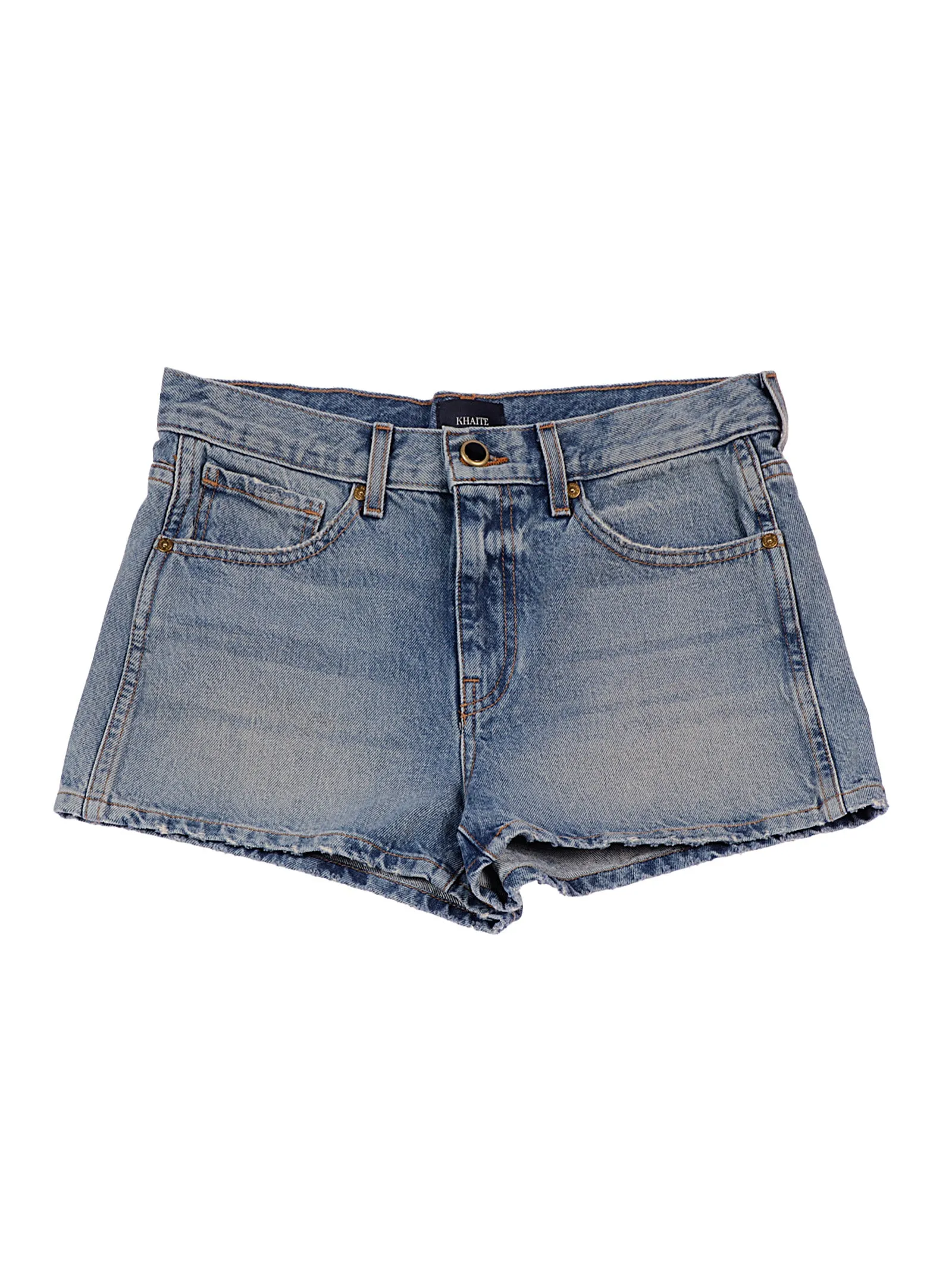 Khaite Distressed Faded-Effect Denim Shorts