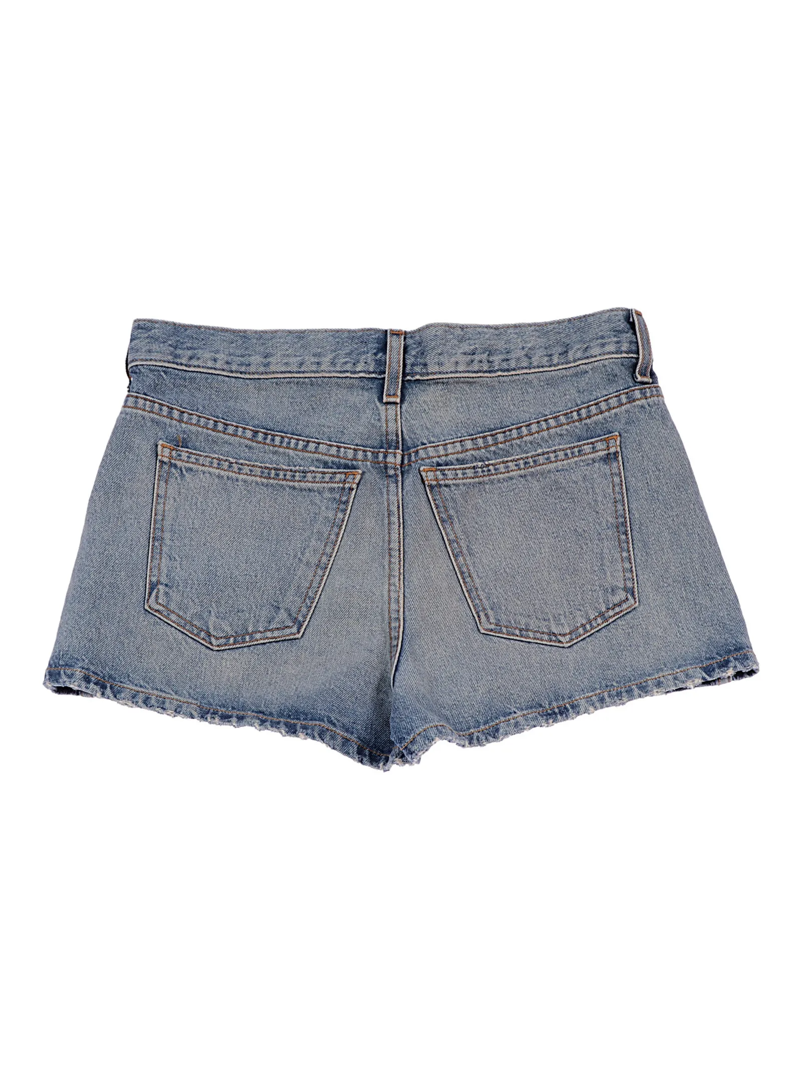 Khaite Distressed Faded-Effect Denim Shorts