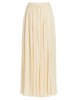 Khaite Lowell High Waist Pleated Maxi Skirt