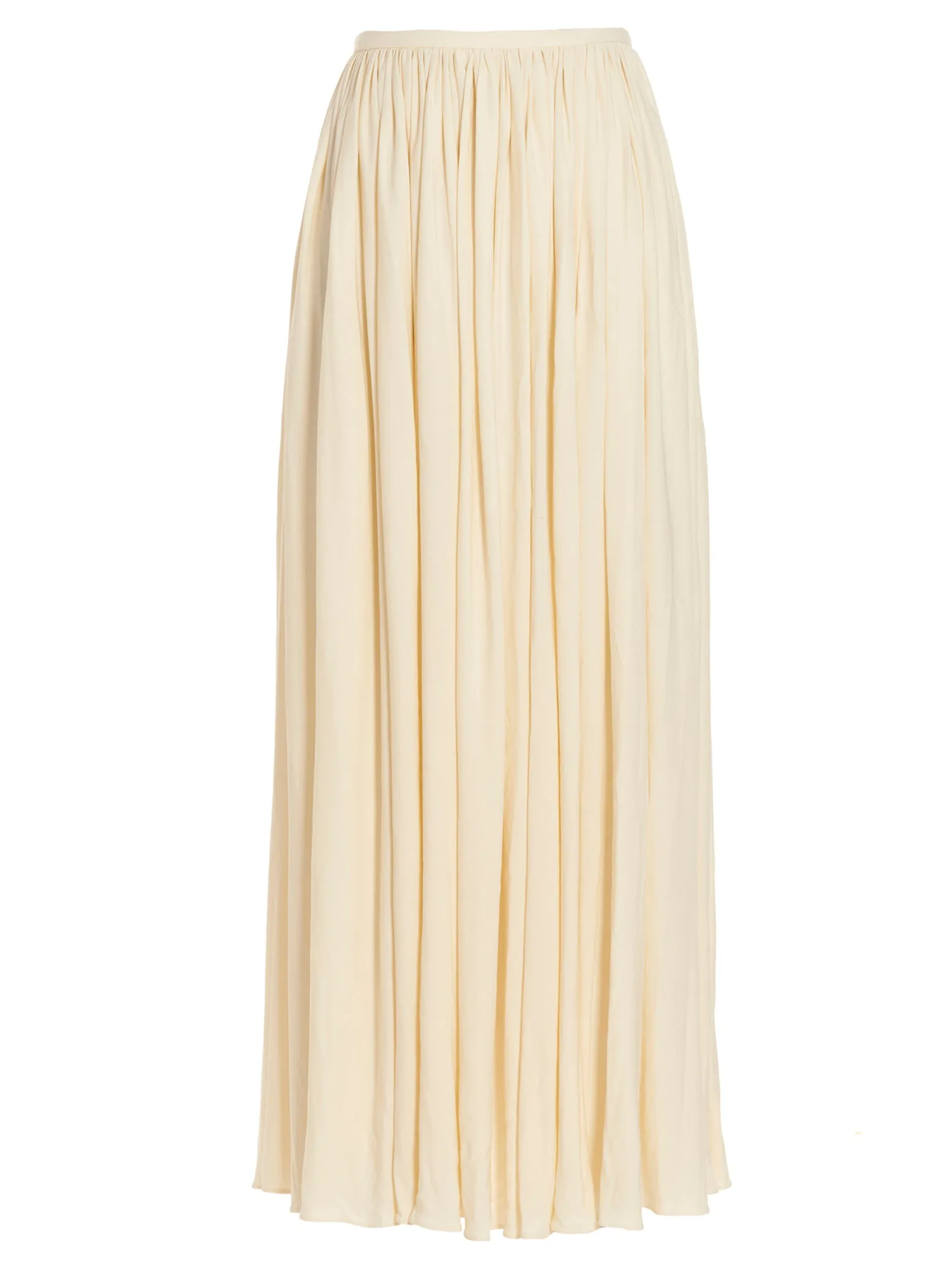 Khaite Lowell High Waist Pleated Maxi Skirt