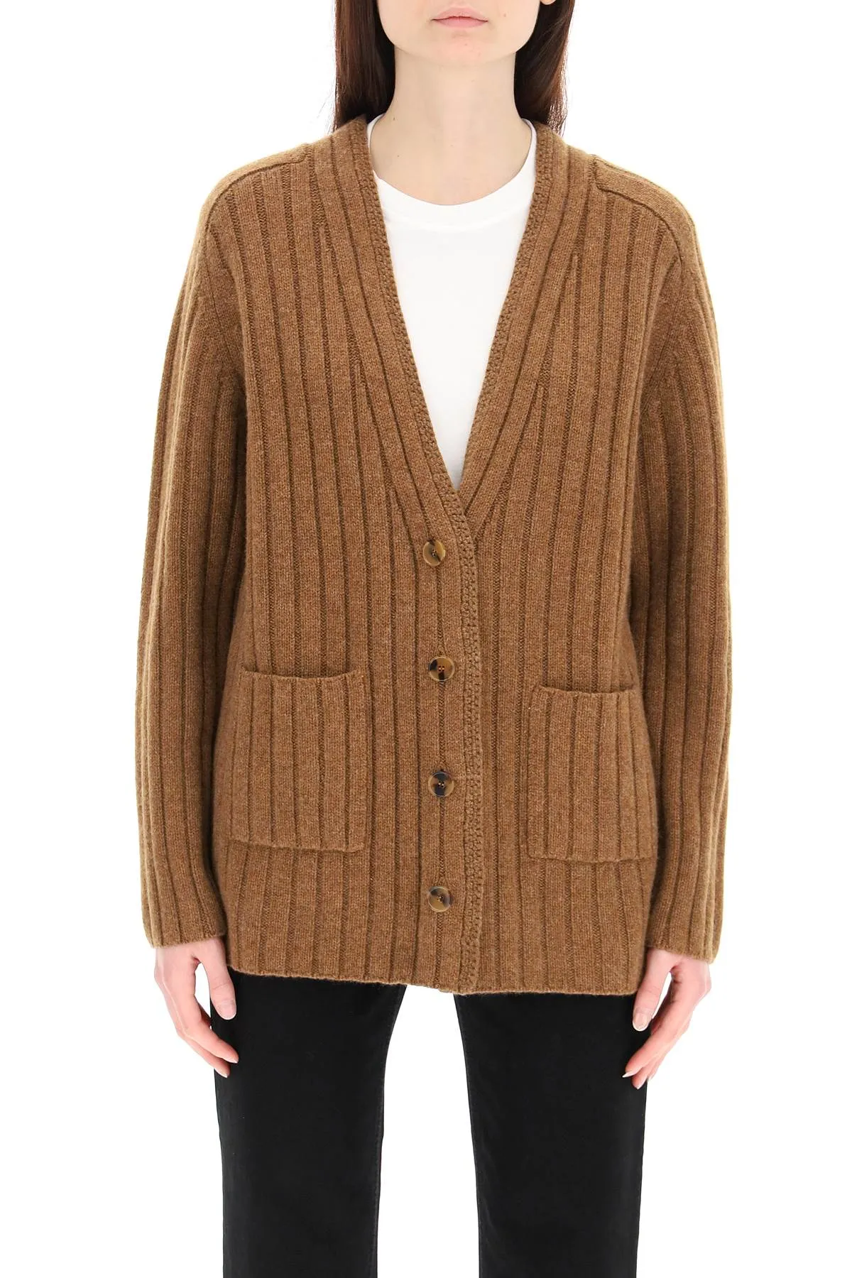 Khaite The Buffy V-Neck Knit Cardigan