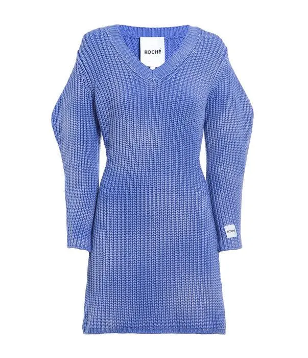 Koch Logo Patch Chunky-Knit Mini Dress