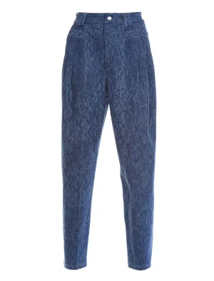 Koch Motif Printed High Waisted Trousers