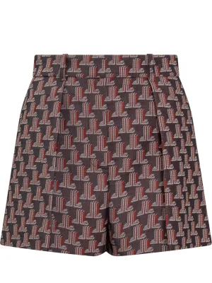 Lanvin All-Over Monogram Printed Shorts