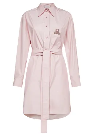 Lanvin Logo Embroidered Long-Sleeved Shirt Dress