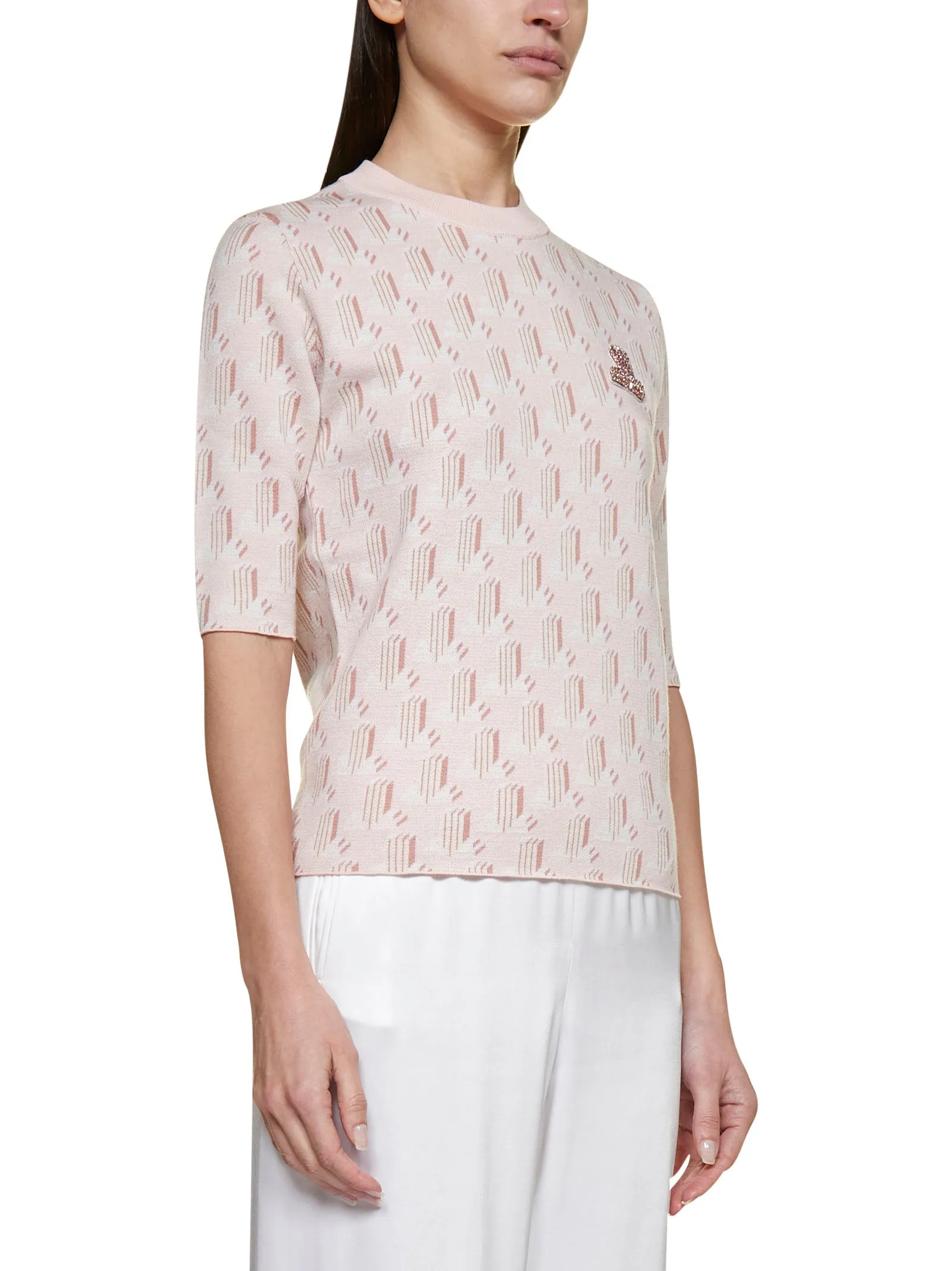 Lanvin Monogram Intarsia Knitted Top