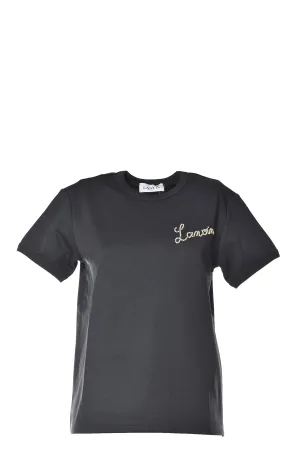 Lanvin Pearl Embellished Logo T-Shirt