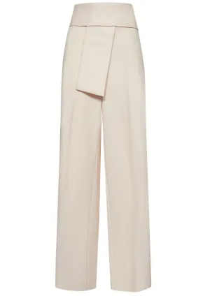 Lanvin Pleat Detailed Knot Belt Pants