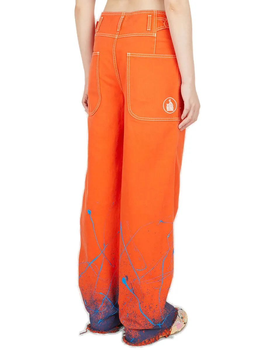 Lanvin Splashed Detail Distressed Jeans